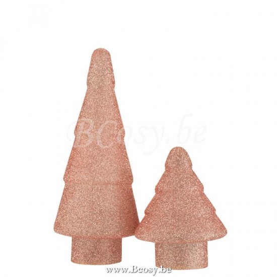 J Line Jline Kerstboom Led Parel Glas Roze Large