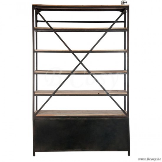 J Line Jline Rack Ladder 4Shelves Wood Metal Natural Brown 160X45X243Cm bookshelf bookshelves library cupboards
