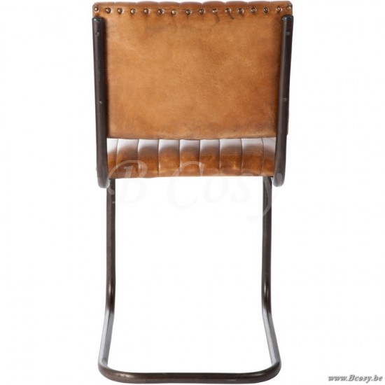 J Line Jline Stoel Modern Leder Metaal Cognac