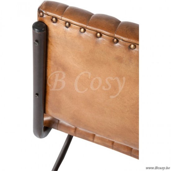 J Line Jline Sessel Modern Leder Metall Kognak stuhl stuehle aus leder