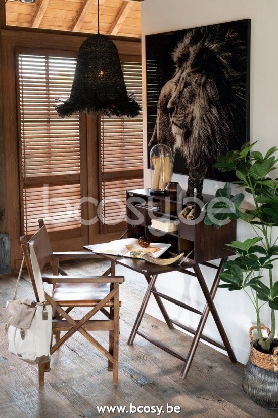 J Line J Line Regisseurstoel Bonifacius Leder kleur cognac