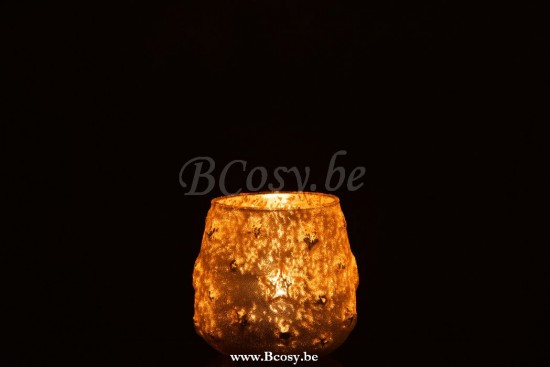 photophores Jolipa Jline Photophore Etoile Verre Antique Or Small