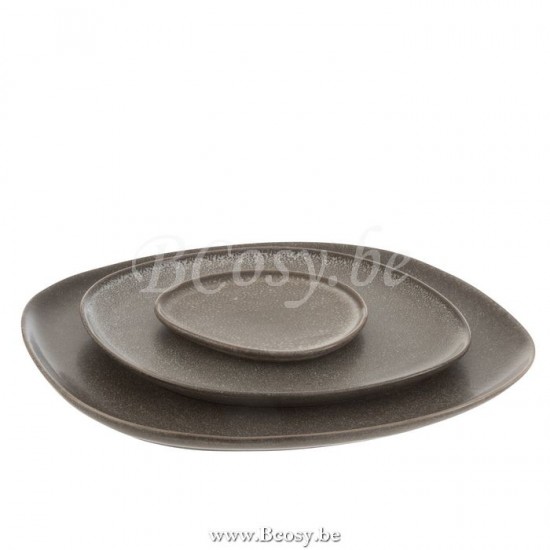 assiettes de présentation Jolipa Jline Assiette Louise Ceramique Marron Large