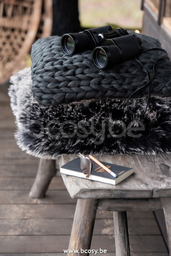 Jline j line kussen nepbont grijs j line