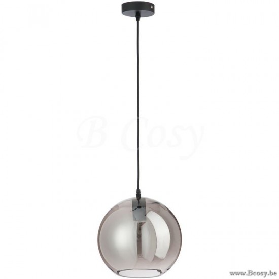 Jline Lamp Bol Glas Spiegel Zilver Medium.