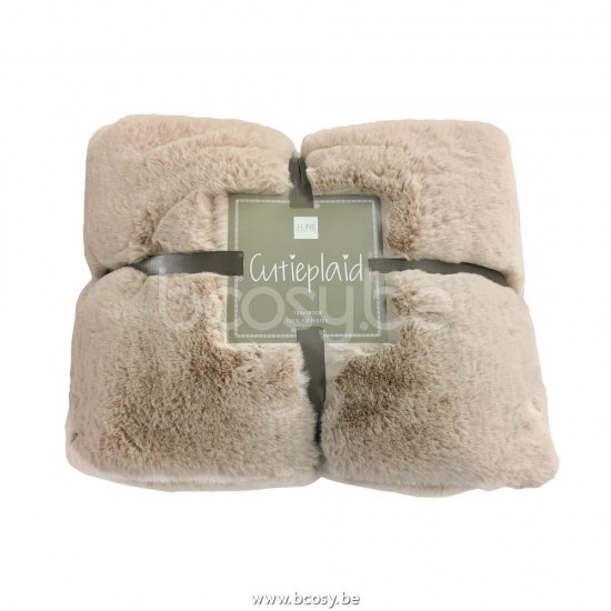 J Line Plaid Cutie Polyester Beige throw.