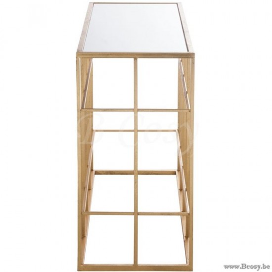 tables de drapier murales Jolipa Jline Console Barre Metal Verre Or