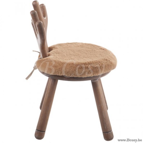 Chaise oreille de cerf bois naturel chaises décoratives Jolipa Jline Chaise Oreil Cerf Bois Naturel