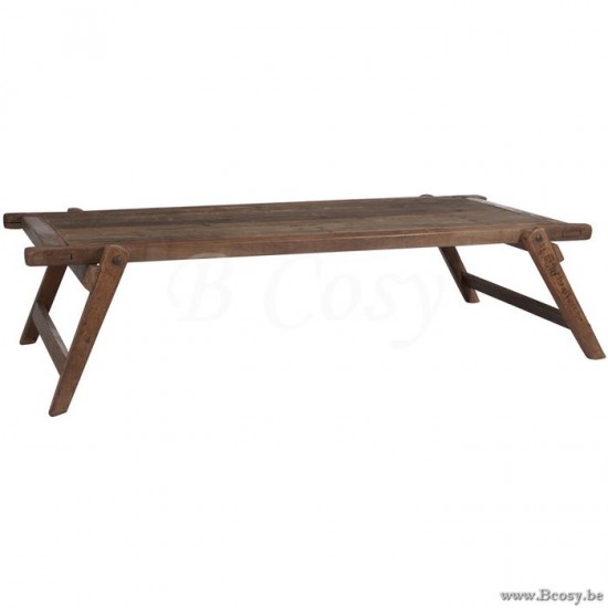 J Line Jline Tavolo Letto Militare Legno Naturale Mesa Cama Militar Madera Natural