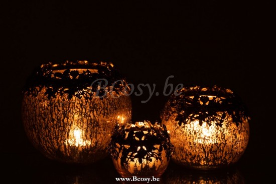 J Line Jline Teelichthalter Schmuck Metall Glas Gold Large t lichthalter teelichtleuchter teelichte