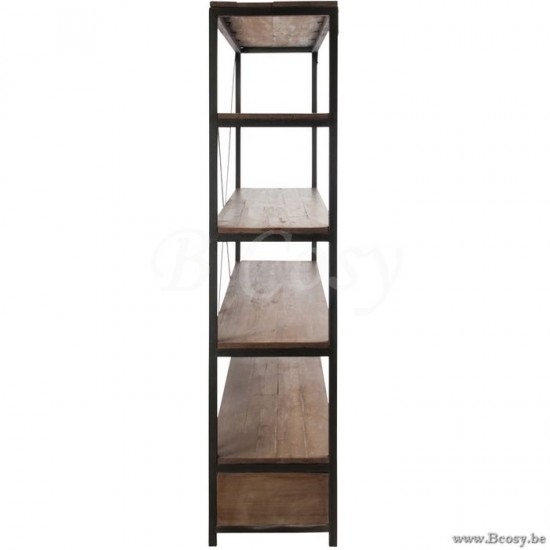 J Line Jline Rek 2 Laden Hout Met Bruin Zwart