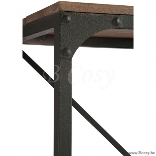 J Line Jline Regal 2 Laden Holz Metall Braun Schwarz regale bretter gestelle