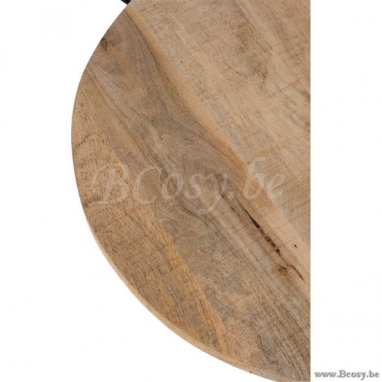 tables de bar Jolipa Jline Table Bar Rond Bois Metal Naturel Noir