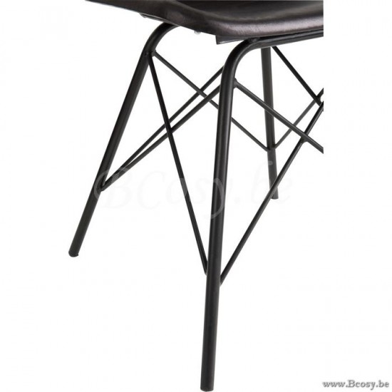 J Line Jline Chair Loft Leather Metal Black tub bucket seats chairs