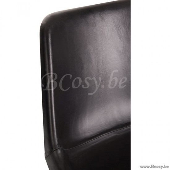 J Line Jline Stuhl Loft Leder Metall Schwarz schalensesseln schalensitze