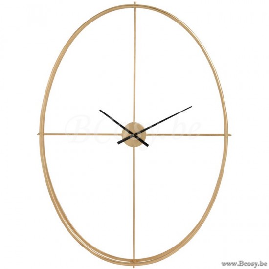 J Line Jline Klok Ovaal Metaal Goud Large