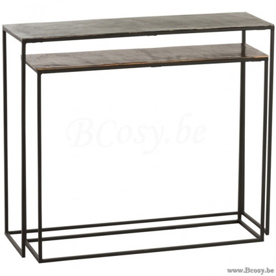 Jline 86232 consoles set 2 wandtafels side tables metaal j line Meubels Meubles Furniture Möbel Muebles Mobili MEUBELEN Consoles