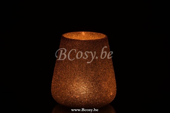 lanternes photophores Jolipa Jline Photophore Paillettes Verre Antique Saumon