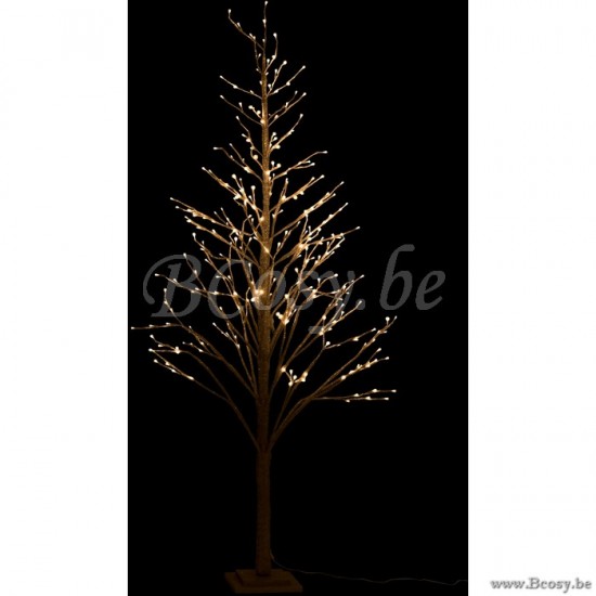 arbres sapins de noel sur pied Jolipa Jline Arbre Nu Leds Adaptateur Paillettes Argent Large