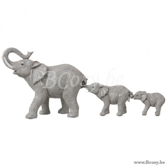 Jline 90574 beeld 3 olifanten op een rij j line Figuren Figurines Figurines Figuren Figuritas Sculture DECORATIE Beelden