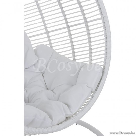 J Line Jline Hängestuhl Rund Stahl Weiß stuhl haengend haengesessel