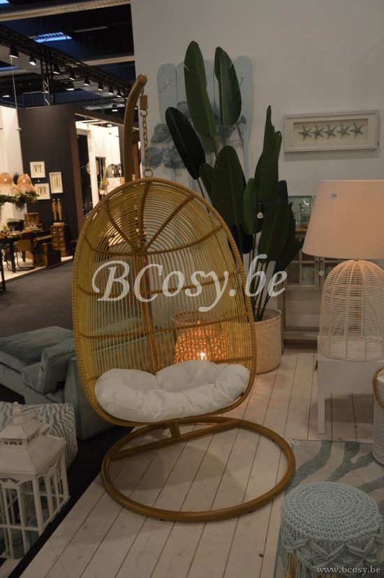 J Line Hangstoel Ovaal Staal Naturel