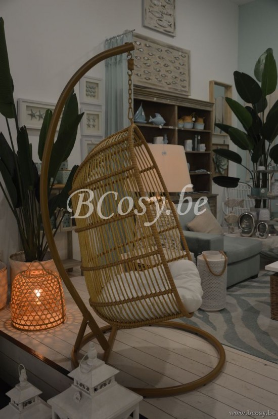 Jolipa Jline Chaise Suspendue Ovale Acier Naturel