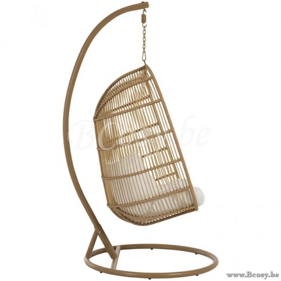 chaise suspendue oeuf Jolipa Jline Chaise Suspendue Ovale Acier Naturel