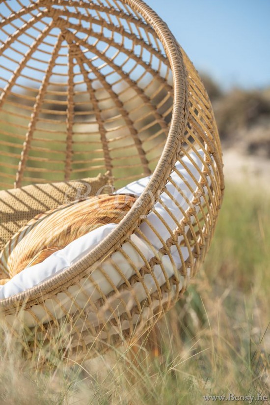 J Line Jline Sedia Da Appendere Rotondo Acciaio Naturale Silla Colgante Redondo Acero Natural