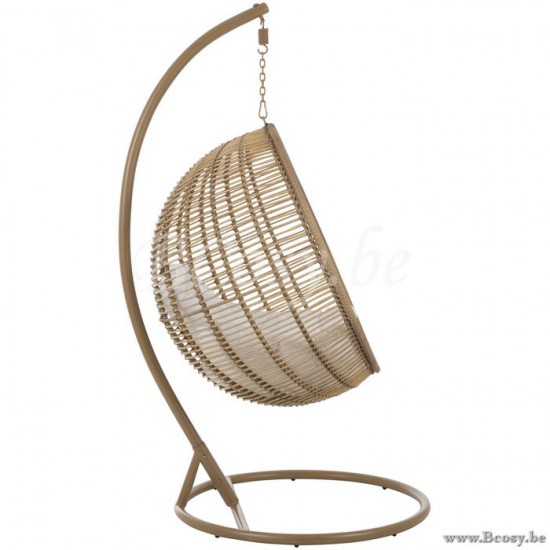 chaise suspendue oeuf Jolipa Jline Chaise Suspendue Rond Acier Naturel