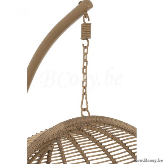 J Line Jline Hanging Chair Round Steel Natural hanging chair egg