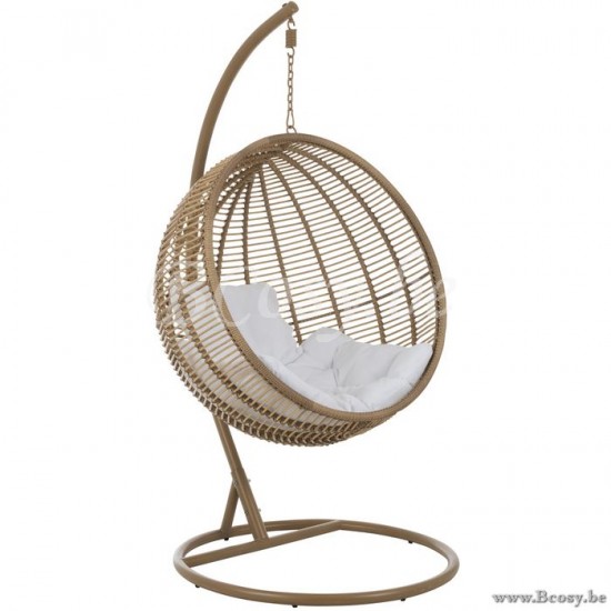 J Line 91021 Naturelkleurige Ronde Hangzetel HANGSTOEL ROND Staal Naturel 110 hangstoel hangzetel schommelstoel