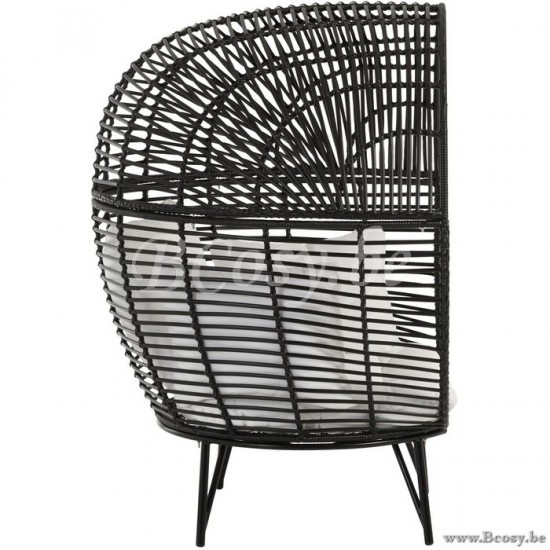 chaises lounges Jolipa Jline Chaise Lounge Ovale Acier Noir