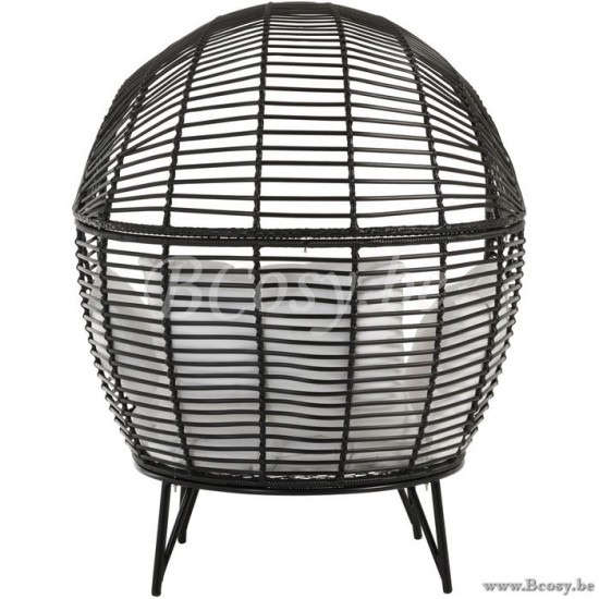 J Line Jline Loungestoel Ovaal Staal Zwart