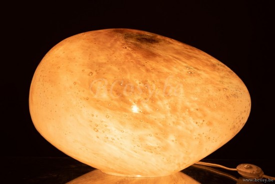 Éclairage Armatures Luminaires D'intérieur Pieds De Lampe Avec Abat Jour Lampes De Table Jolipa Jline Lampe Dany Ovale Verre Rose