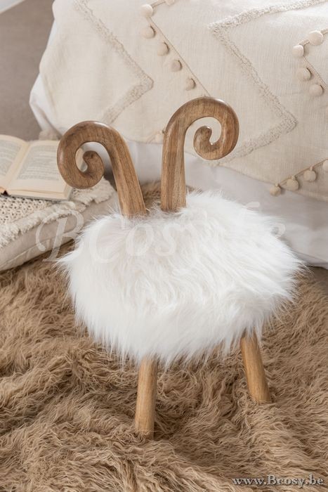 JLine J Line 96132 Stoel oren Schaap Hout Naturel 33 Kinderstoelen peuterstoelen