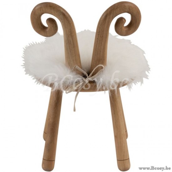 J Line Jline Stoel Oor Schaap Hout Naturel