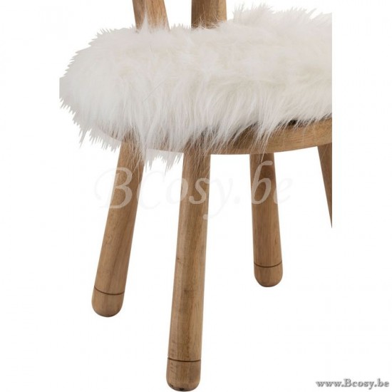 J Line Jline Chair Ears Sheep Wood Natural Children s kids playroom chairs