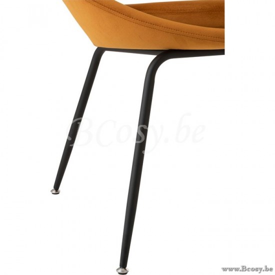 J Line Jline Chair Round Metal Textile Ochre dining chairs