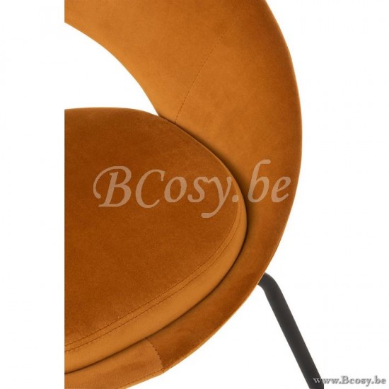 J Line Jline Stuhl Rund Metall Textil Ocker stuhl stuehle