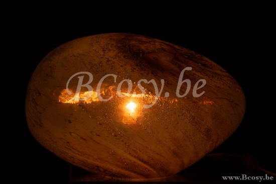 Éclairage Armatures Luminaires D'intérieur Pieds De Lampe Avec Abat Jour Lampes De Table Jolipa Jline Lampe Dany Ovale Verre Marron