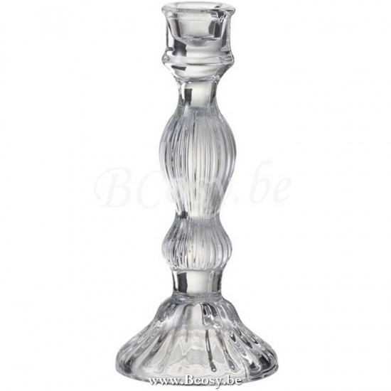 J Line 96608 Kandelaar Bol Glas Transparant Large 20H kaarshouders kaarsenhouders kandelaars