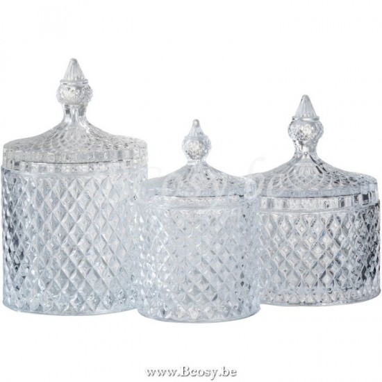 pots potiches avec couvecle Jolipa Jline Pot A Provision Taille Cylindrique Verre Transparent Large