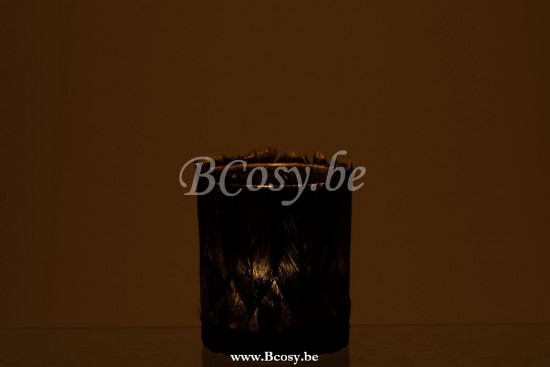 photophores Jolipa Jline Photophore Plumes Verre Noir Small