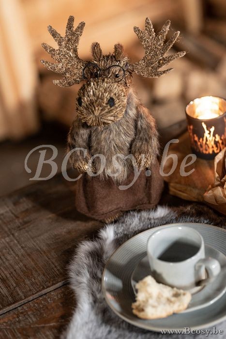 J Line Jline Elk Standing Straw Brown Large Assortment Of 2 mooses leopards