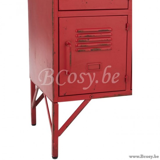 J Line Jline Armadio 9 Cassetti Metallo Rosso Armario 9 Cajones Metal Rojo