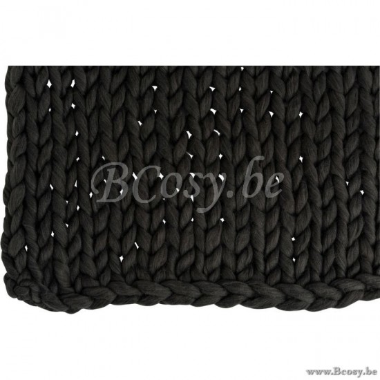 Jolipa Jline Plaid Tricote Acrylique Gris Fonce