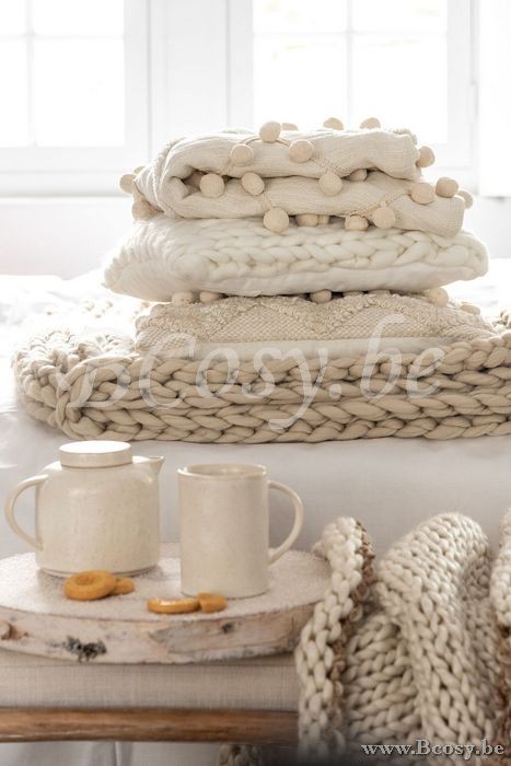 J Line Jline Kissen Gestrickt Viereckig Acryl Weiß kissen