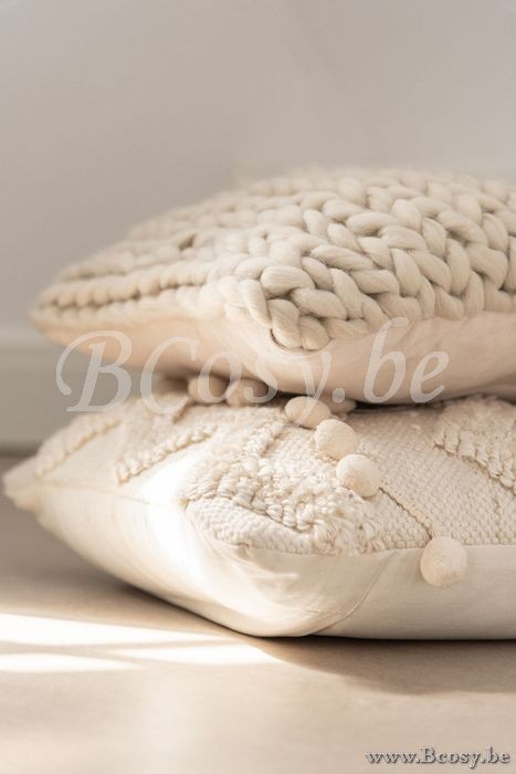 J Line Jline Cushion Knitted Square Acrylic White cushion