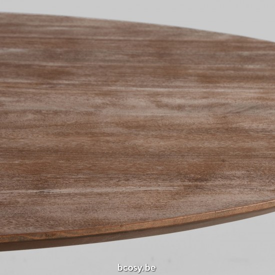 LABEL 51 Eetkamertafel Otto Espresso Mangohout 130 cm Rond.